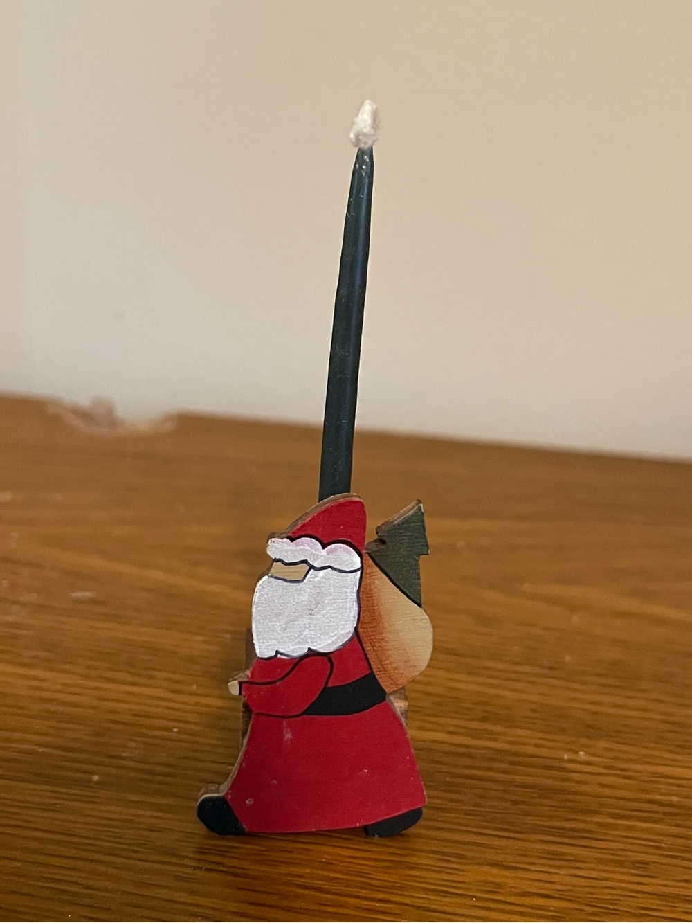 Red Santa Candle Holder Accent - Holiday Home Decor